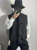 Blazers Men's Loose Multi Pocket Work Suit Vest Liten Coat 2022 Spring Midje Zipper Korean Fashion Men's Sleeveless Top