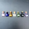 Flessen mini -glazen bloempotten met kurk kleine kleuren handwerk handgemaakt cadeau kleine mix 7colors