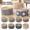 Pillow 30cm Japanese Straw Futon Pouf Floor Yoga Meditation Mat Bohemian Handcraft Round Ottoman Stool Sofa Woven Seat Pad