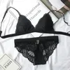 Lace Bralette Conjunto de sutiã de copo de triângulo para meninas seios pequenos com roupas íntimas sem fio acolchoadas Mulheres lingerie S M L 231222