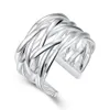 Cały 925 srebrny srebrny mody pleciony Pierścień - biżuteria otwierająca LKNSPCR0223024