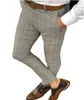 Mode Mens Slim Fit Plaid Pants Byxor Casual Joggers Tartan Jogging Skinny Pencil Bottom Plus Size XXL 3XL9745515