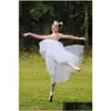 ステージウェアADTロマンチックなバレエTUTUダンスリハーサル練習スカート女性のためのコスチューム長いドレスホワイトピンクブラックドロップ配信DH1UW