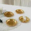 Plates Round Earrings Necklace Tray Metal Decorative Elegant Fruit Cake Ring Storage Serving Trendy