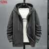 Big Size lã com capuz Cardigan Cardigan Autumn Winter Trendy Fashion Jacket Plus Hoodie 12xl 10xl Large Men Clothing 231222