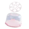 Storage Bottles Cake Carrier With Foldable Handle Portable Box Round Cover Cupcake Container For Cookies Doughnuts Picnic Fruits