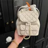 Fashion women Backpack Style bags medieval diamond check backpack Designer luxury metal chain top lamb skin mini cross-body bag