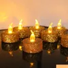 Party Decoration Led Flameless Candle Light Powder Appearance Soft Home Wedding Birthday Battery 5Color Drop Delivery Garden Festive Otxz8