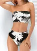 Frauen Badebekleidung hoher Taille trägerloser Bikini für Frauen sexy monochrom Badeanzug Badeanzug 16 Farben 2023