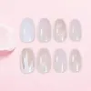 Valse nagels waterdichte nep herbruikbare sneeuwvlokpatroon druk op voor doe -het -zelf manicure glanzende glanzende harde nagel art decoratie sets