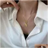 Pendant Necklaces New Korean Edition Necklace Personalized Creativity Figure Statue Gold Temperament Luxury Girl Jewelry Embossed Dro Otw80