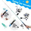 Accessoires Bntteam Spinning Reel Rod Combos Canne à pêche télescopique Moulinet Leurre Chapeau Seau Pliant Ensemble de Ligne de Filet rétractable pour Enfants/débutants