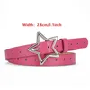 Belts Children Five-pointed Alloy Buckle Belt Sweet Girls Versatile Stars All Holes Female Dresses Jeans PU Leather Waistband