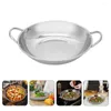 Pans Stainless Steel Wok Stir Fry Pot Iron Frying Pan Double Handle Chinese Cooking