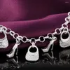 Urok bransolety 925 Srebrny mankiet na wysokich obcasach torba Moda dla kobiet Znakomity bransoletka Party Prezent biżuterii