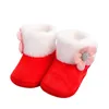 Boots Infant Winter Snow 3D Flower Decorated Warm Baby Girl Cute Red First Walker Shoes Basic Versatility For Casual Daily