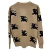 b Family's Temperament Warhorse Pattern Printed V-neck Antique Style Knitted Cardigan