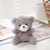 Keychains Kawaii Bear Key Chains Short Plush Pendants Woman Girl Handbag Children Schoolbag Ring Accessories