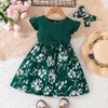 Girl's Dresses Dress For Kids 3-24 Months Korean Style Fashion Butterfly Sleeve Cute Floral Princess Formal Dresses Ootd For Newborn Baby GirlL231222