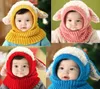 Nouveau petit chien moutons filles chapeaux en serre-twill bébé winter crochet tricot chapeau écharpe ensemble en tout-petit calice chaude casquette extérieur sport scar8211591