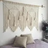 Plaques décoratives macrame mur suspendu à la main Bohemian Cotton Rope Boho Tapestry Home Decor Grey