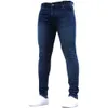 Jeans masculin simple homme couleur continue décontractée pantalon de jean mâle saisons printemps automne maigre pantalon de taille haute