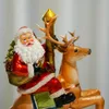 Harz Weihnachtspuppen Figuren für Innenraum Santa Claus Statuen Navidad Geschenksammlung Miniaturstatuetten Wohnkulturobjekte 231222