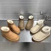 New Women Boots Snow Boot Brown Beige Classic Mini Cotton Booties Fur Anti-Slide Ladies Booties Outdoor Winter Warm Woman Shoes 35-40