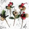 Fleurs décoratives Branches de baies rouges artificielles 6 pouces CONCOS CONORS PINE VOTRE HOLLY SPALL NAVIDAD DÉCORATIONS CRAFT