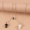 Pendant Necklaces 2 Pcs Personality Black White Mushroom Male Female Couples O-word Chain Holiday Gifts