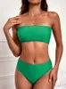 Frauen Badebekleidung hoher Taille trägerloser Bikini für Frauen sexy monochrom Badeanzug Badeanzug 16 Farben 2023