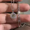 Choucong ny ankomst lyxsmycken 925 sterling silver runda klippt vitt topas cz diamantparty pendell kvinnor bröllop halslur gåva254j