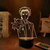 Ночные огни аниме фигура Steins Gate Rintarou Okabe 3D Lamp Neon for Home Led Kids Decor Manga Desk231y