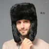 Berets Hair Lei Feng Hat For Men's Winter Fur Thickened Outdoor Warmth Ear Protection Cotton