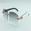 Werksdirekte große Rahmen Einfache Luxus-Sonnenbrille Full Diamond Gläses T4189706-B6 Luxus rahmenloses natürliches gemischthorn temp306l