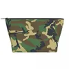 Sacs cosmétiques Camouflage Green trapézoïdal Portable Makeup Daily Rangement Bag Bag pour Travel Théorie des bijoux