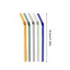 Drinking Straws 1pc Reusable Glass Colorful Straw Eco-friendly High Borosilicate Party Favors Bar Drinkware