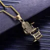 Pendant Necklaces Fashion Gold Silver Color Barber Shop Barber's Chair Seat Necklace Jewelry Long Chain Hip Hop Men284b
