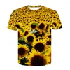 Heren t shirts zonnebloem shirt bloem 3d print mannen vrouwen mode extra grote t -shirts kinderen jongen meisje Harajuku tees tops vrouwelijke camisetas