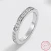 Trendy Single Row Square 925 Sterling Silver Eternity Band Ring For Girl Valentine's Day Gift Jewelry Whole XR470318O