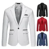 Costumes pour hommes Men Lightweight Elegant Slim Fit Suit Cost Matter avec des poches à bouton unique pour Business Wedding Party Blanc Blanc