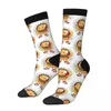 Skarpetki męskie hip hop retro zabawne szalone kompresja unisex hamburger street styl Wzór drukowany Happy Crew Sock Boys Prezent