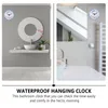 Wall Clocks Sucker Clock Waterproof Silent Bathroom Hanging Roman Numerals Anti-fog Digital Decorate