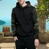 Herren Hoodies Draw String Hoodie Tarndruck mit Patch -Taschen -Elastizität Manschette für Herbst Winter weich dick warm mittel