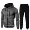 Men's Tracksuits Fall Winter Tracksuit Suit Polka Dot Zipper Hoodies Jackets Drawstring Pants Set 2 Piece Outfit Jogging Sportswear M-3XL