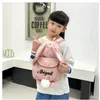 Sacs Sac à dos de lapin Kawaii personnalisé pour les filles avec des oreilles de lapin mignonnes et un sac d'école pendante à l'ours moelleux pour les enfants