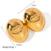 Boucles d'oreilles en peluche allme lèvres métalliques drôles épais pour les femmes homme unisexe 18k en or PVD