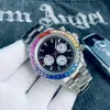 Luxury mens classic watch designer automatic mechanical 40mm colored diamond dial high-quality luxury watch fashionable stacked stainless steel and rubber strap