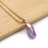 Hänge halsband natursten reiki helande kristall charm amethysts citrin oregelbunden form halsband smycken modetillbehör gåva