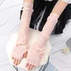 Knee Pads Women Summer Sun Protection Fingerless Gloves Ice Sleeves Lady Thin Mesh Arm Sleeve Sunscreen Uv Breathable Mittens